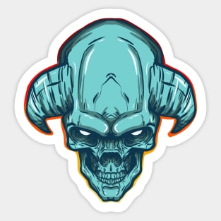 Horny Skull Sticker